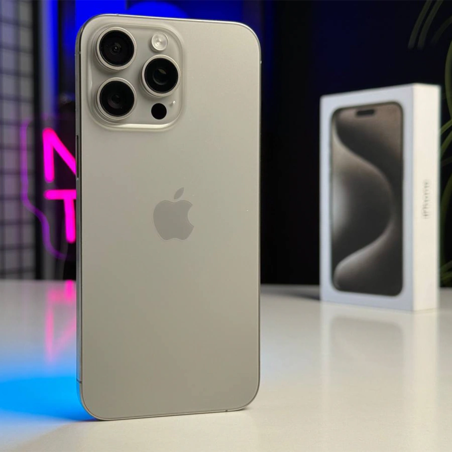 ВЖИВАНИЙ Apple iPhone 15 Pro Max 512GB Natural Titanium (MU7E3) - Стан: гарний | Акумулятор: 96% | Комплектація: повний | Гарантія: 3 міс.