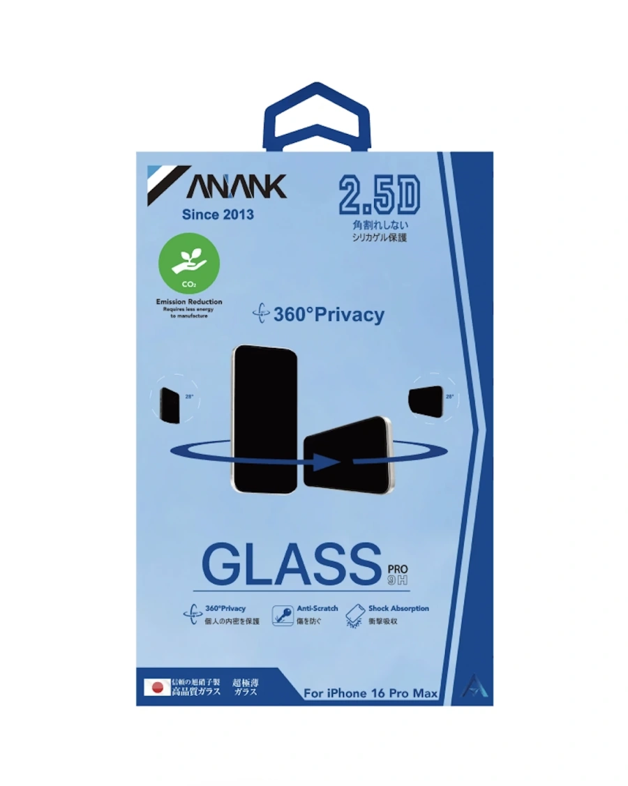 Защитное стекло Anank 2.5D 360° Privacy Glass для iPhone 16 Pro (2003108)