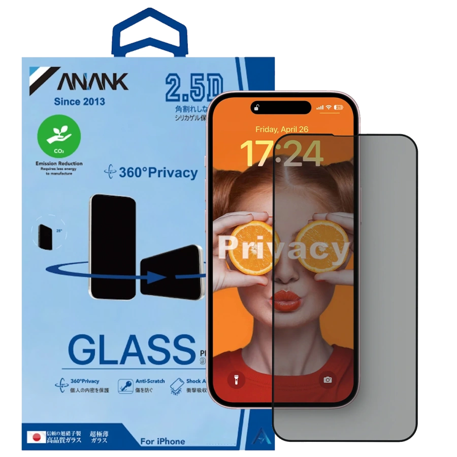 Защитное стекло Anank 2.5D 360° Privacy Glass для iPhone 16 Pro (2003108)