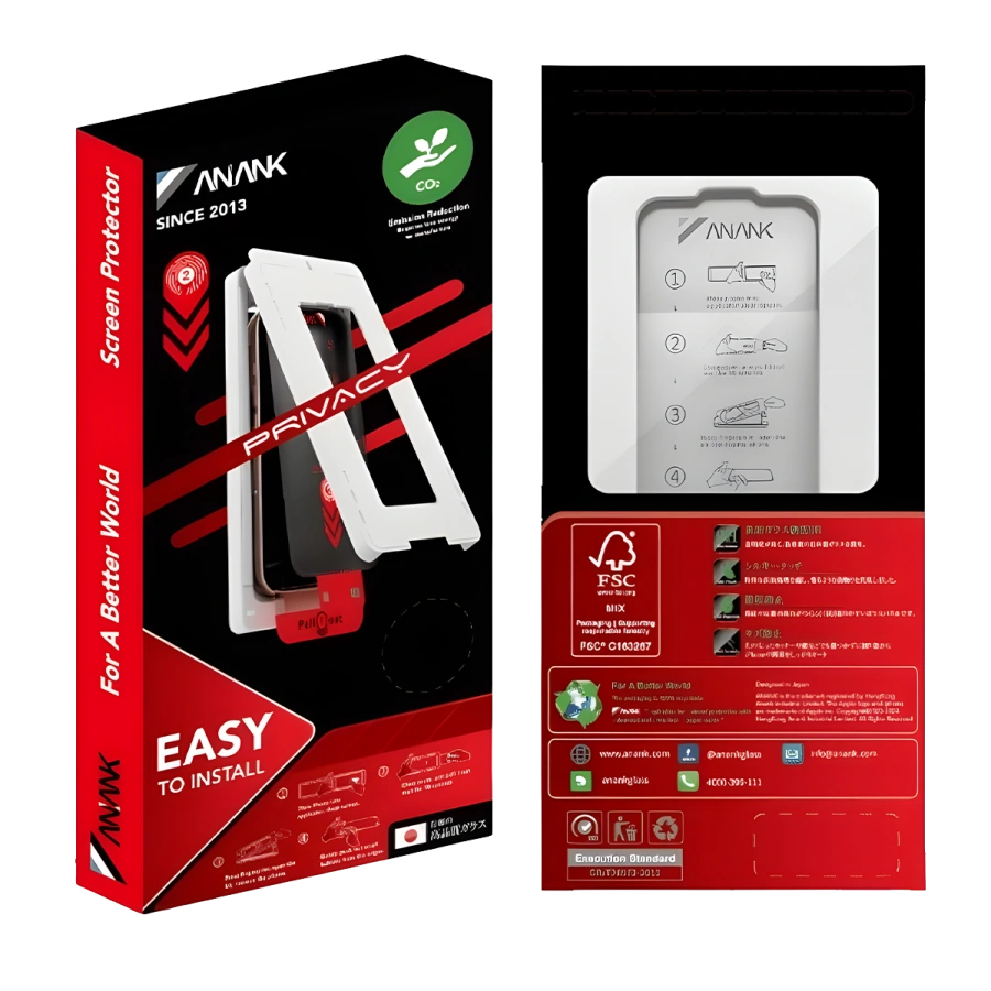 Защитное стекло Anank 2.5D Privacy 1шт/Curved Clear 1шт Glass with installation box для iPhone 16 Pro Max (2003215)