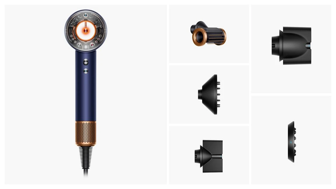 Фен для волос Dyson Supersonic HD16 Nural Straight+Wavy - Prussian Blue/Rich Copper (122612-01) EU