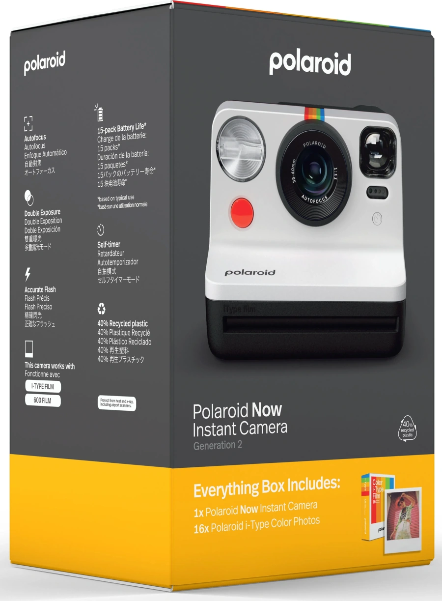 Фотокамера миттєвого друку Polaroid Now Gen 2 Everything Box - Black & White (6247)