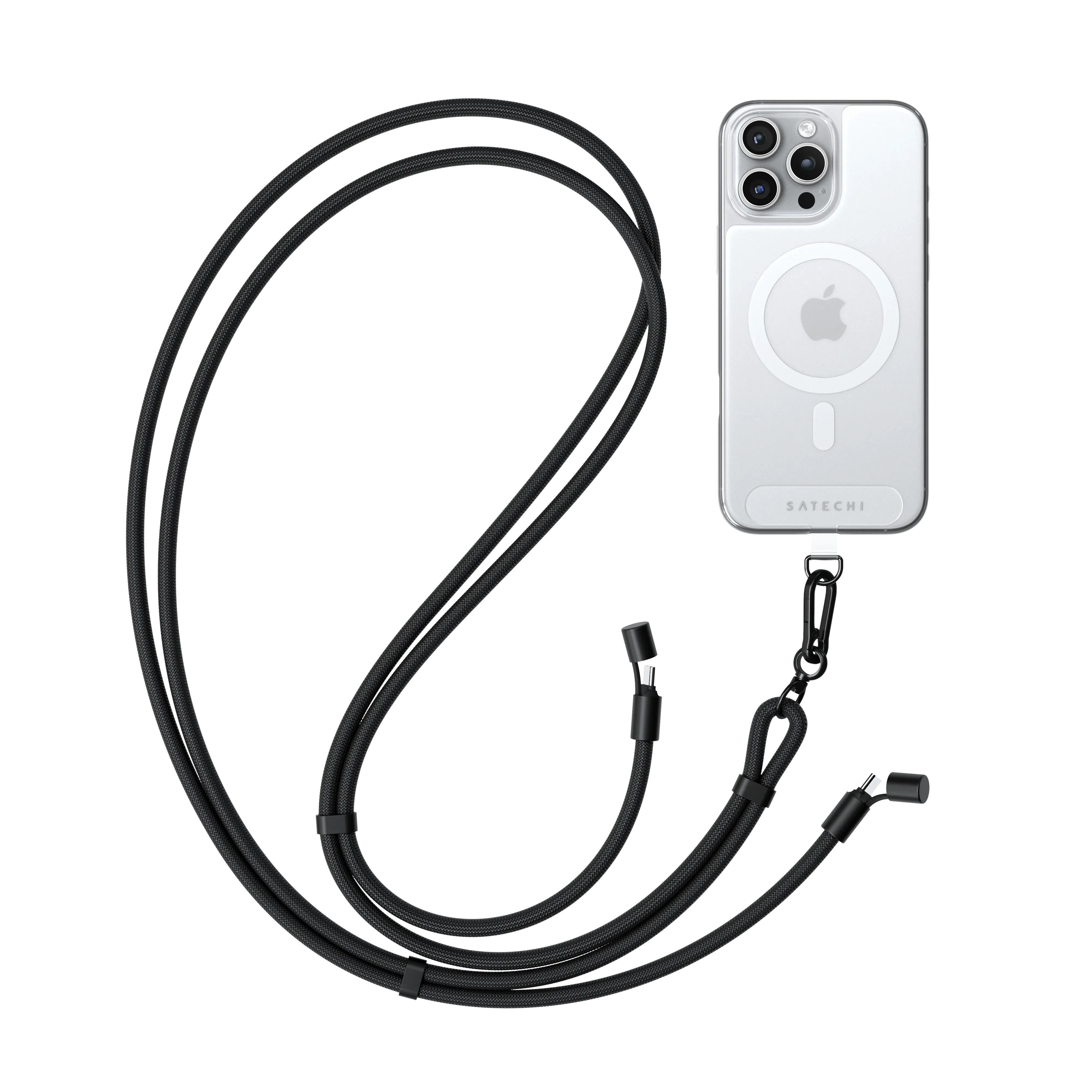 Кабель-ремінець для зарядки та носіння телефону Satechi OntheGo USB-C Lanyard Cable - Black (ST-LOTGLK)