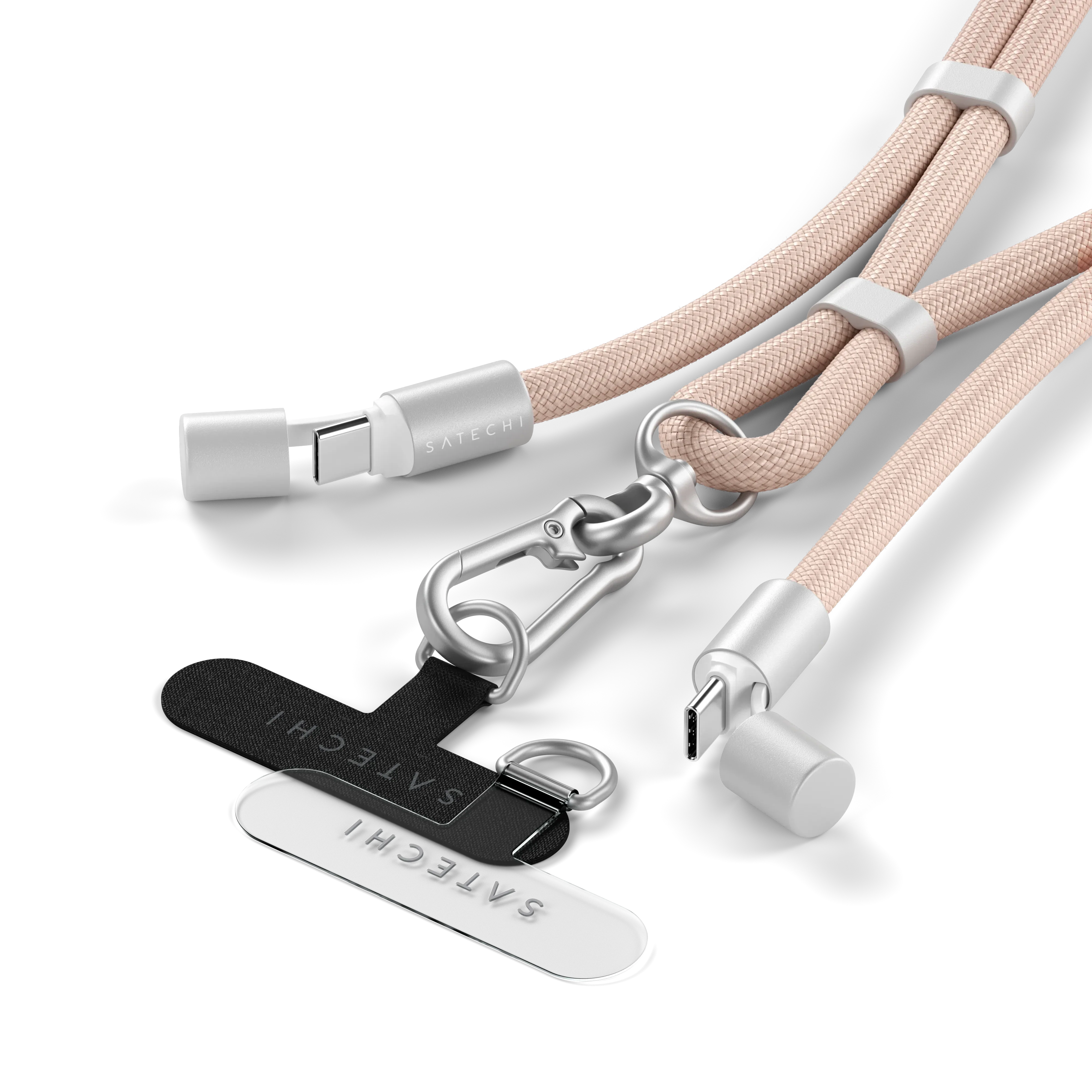 Кабель-ремінець для зарядки та носіння телефону Satechi OntheGo USB-C Lanyard Cable - Desert Rose (ST-LOTGLR)