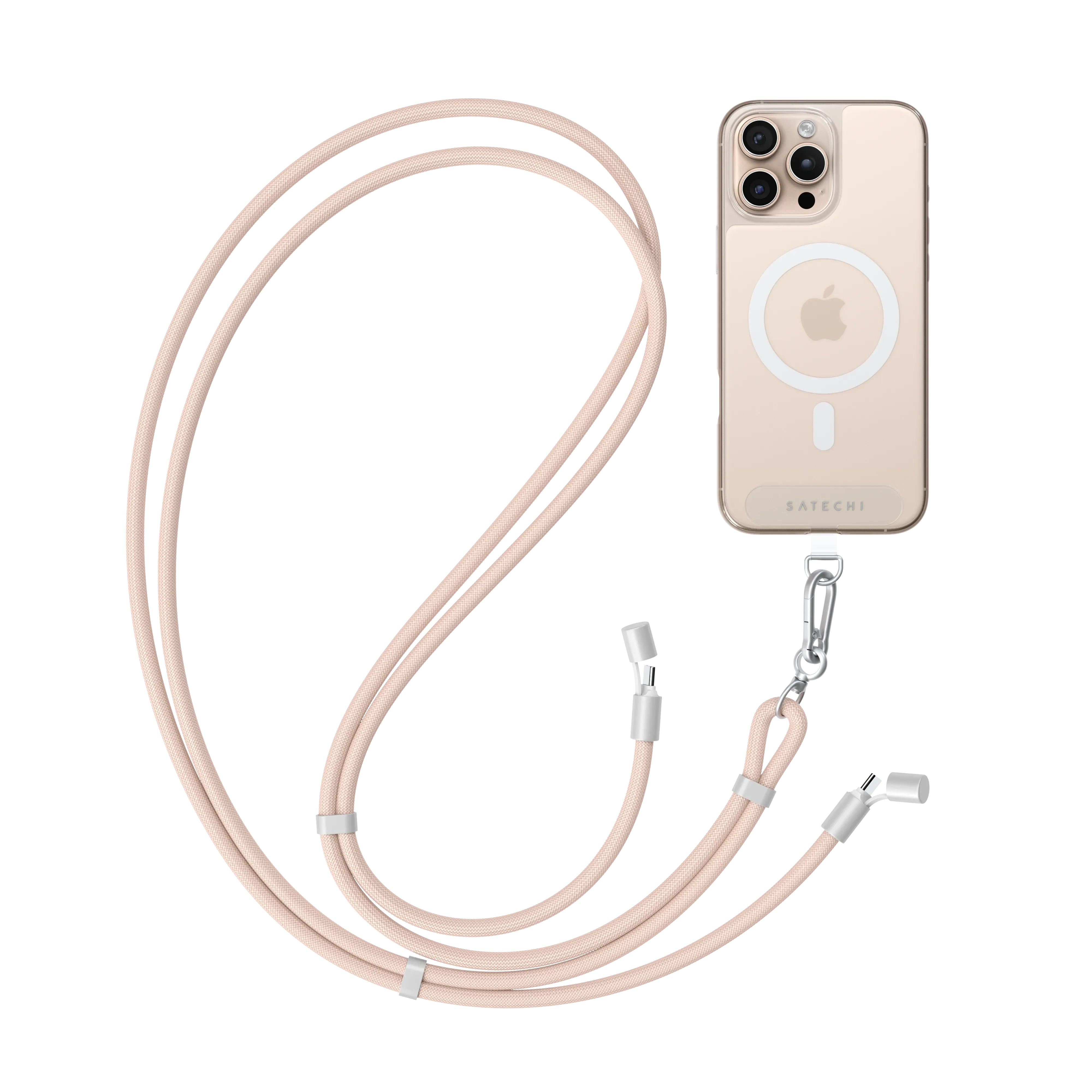 Кабель-ремінець для зарядки та носіння телефону Satechi OntheGo USB-C Lanyard Cable - Desert Rose (ST-LOTGLR)