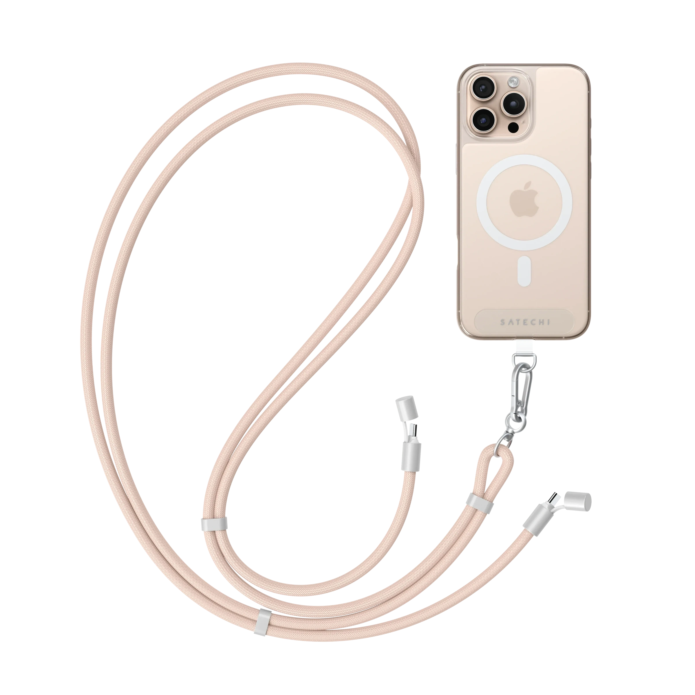 Кабель-ремінець для зарядки та носіння телефону Satechi OntheGo USB-C Lanyard Cable - Desert Rose (ST-LOTGLR)