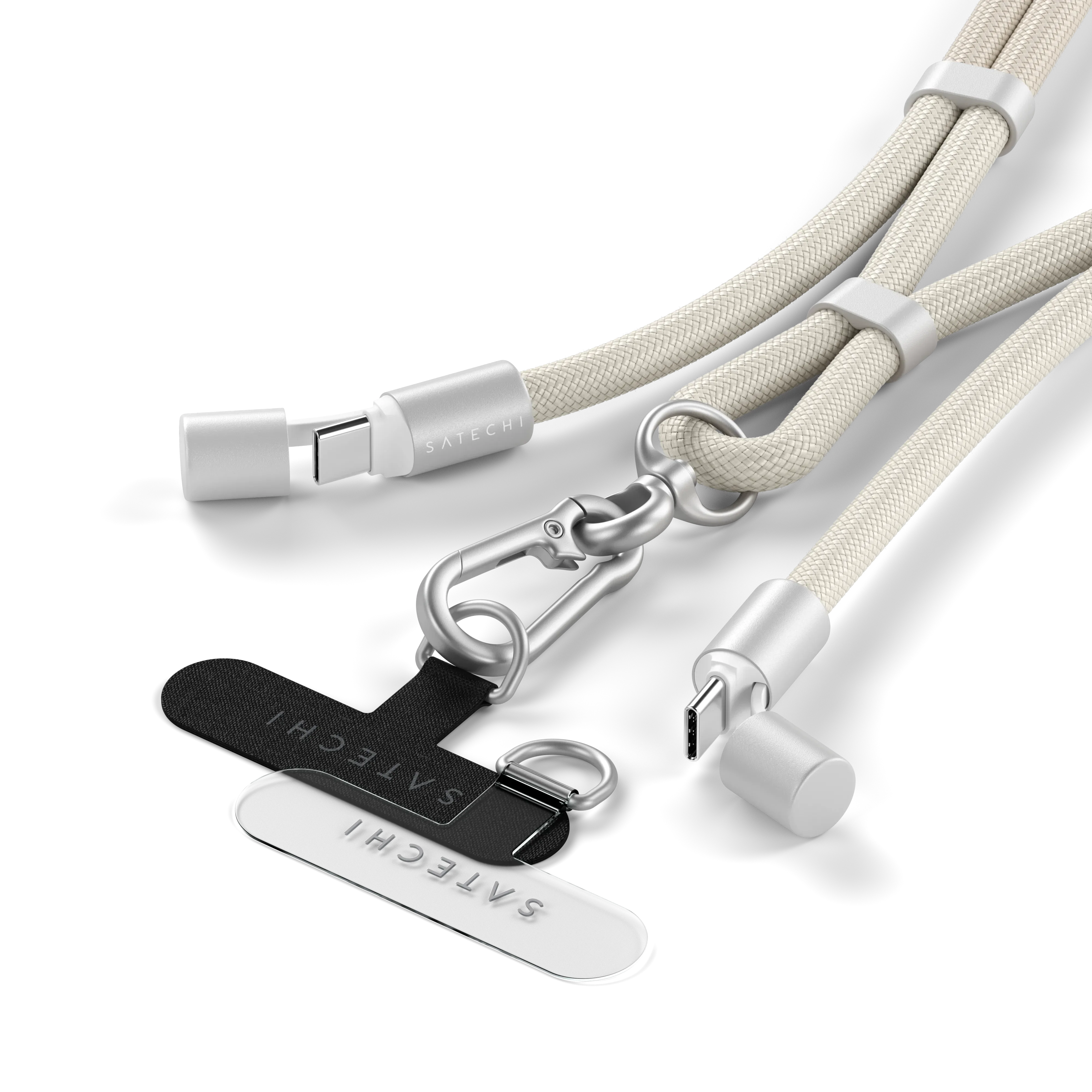 Кабель-ремінець для зарядки та носіння телефону Satechi OntheGo USB-C Lanyard Cable - Sand (ST-LOTGLW)