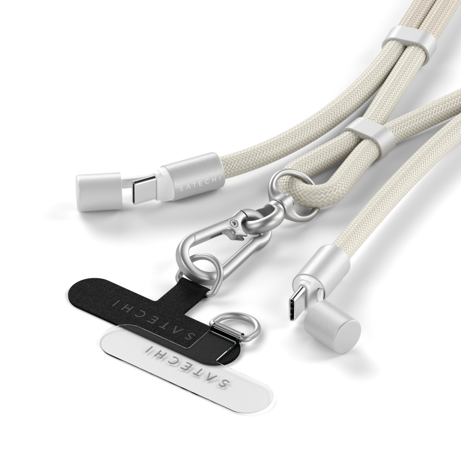 Кабель-ремінець для зарядки та носіння телефону Satechi OntheGo USB-C Lanyard Cable 1.5 m 60W - Sand (ST-LOTGLW)