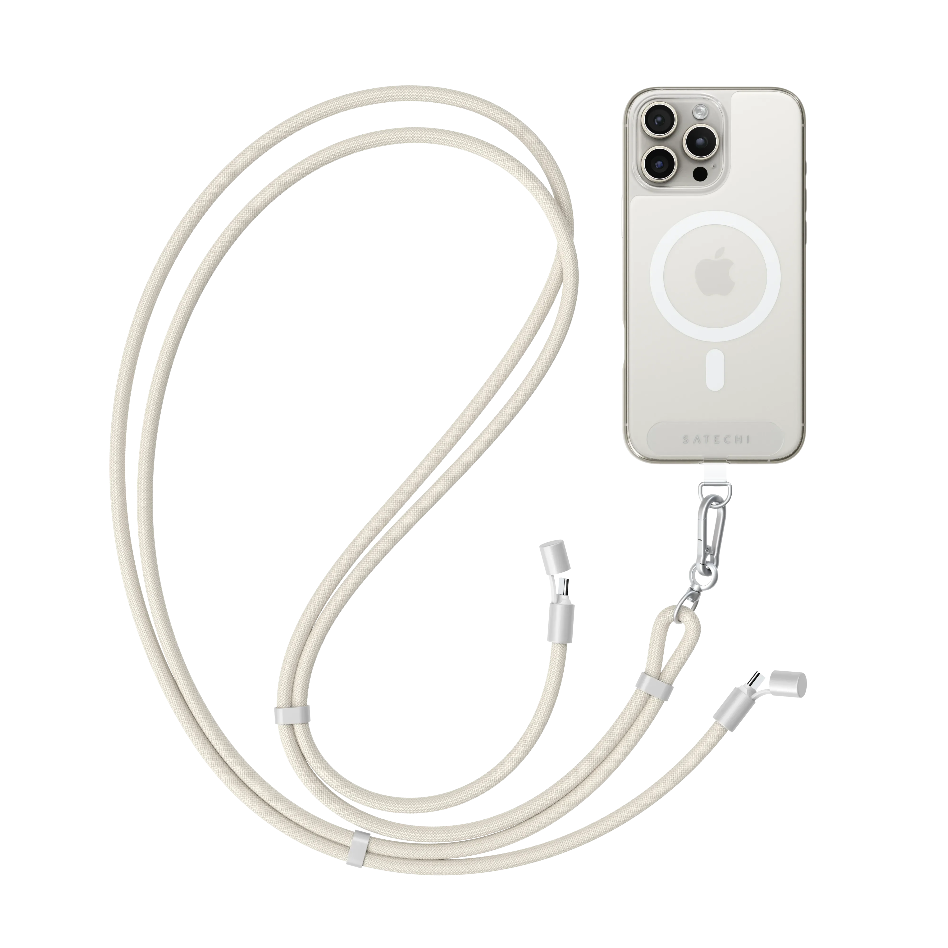 Кабель-ремінець для зарядки та носіння телефону Satechi OntheGo USB-C Lanyard Cable - Sand (ST-LOTGLW)
