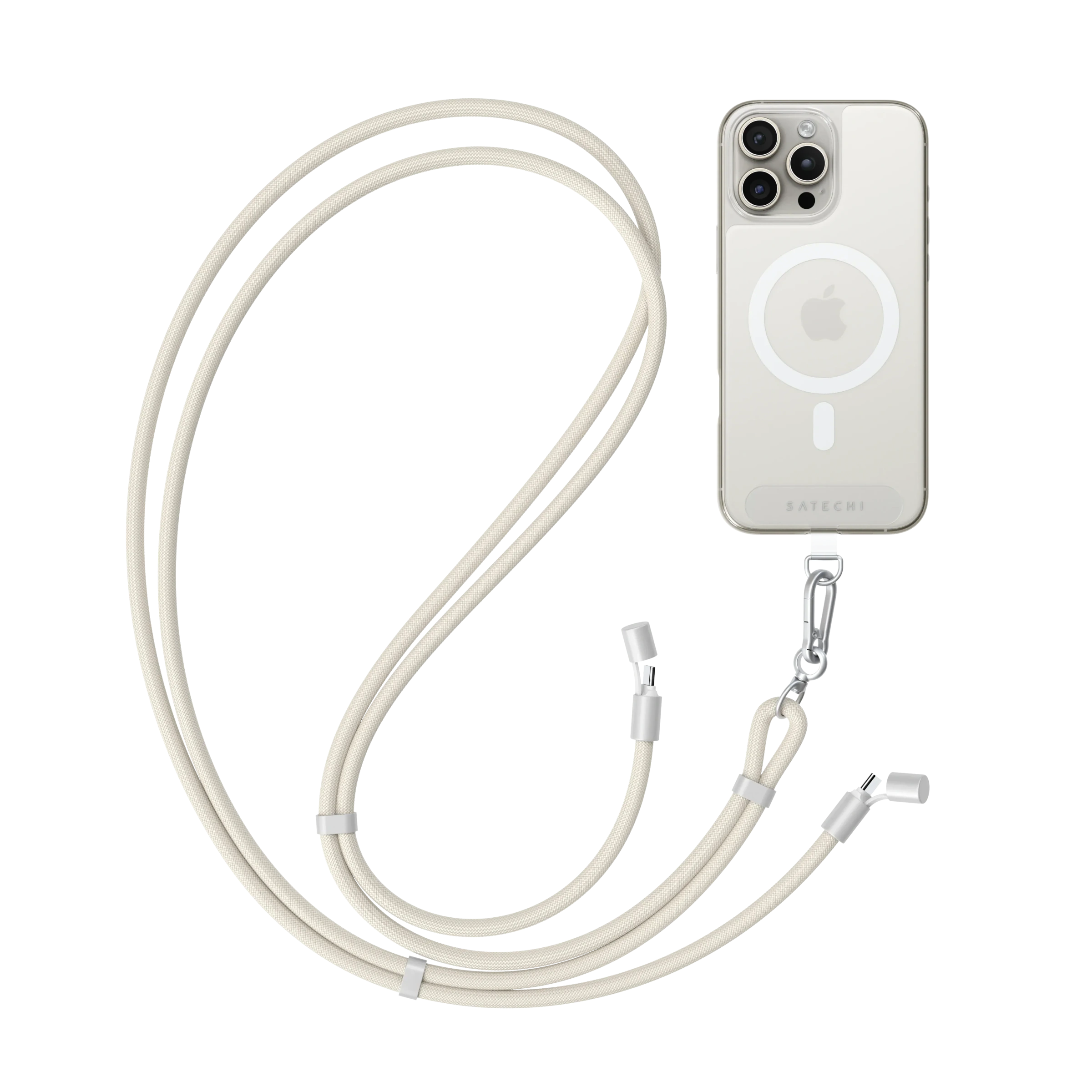 Кабель-ремінець для зарядки та носіння телефону Satechi OntheGo USB-C Lanyard Cable - Sand (ST-LOTGLW)