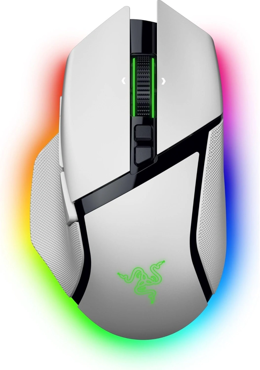 Мышь Razer Basilisk V3 Pro 35K Fully Customizable Wireless Ergonomic RGB Gaming Mouse - White (RZ01-05240200-R3G1)