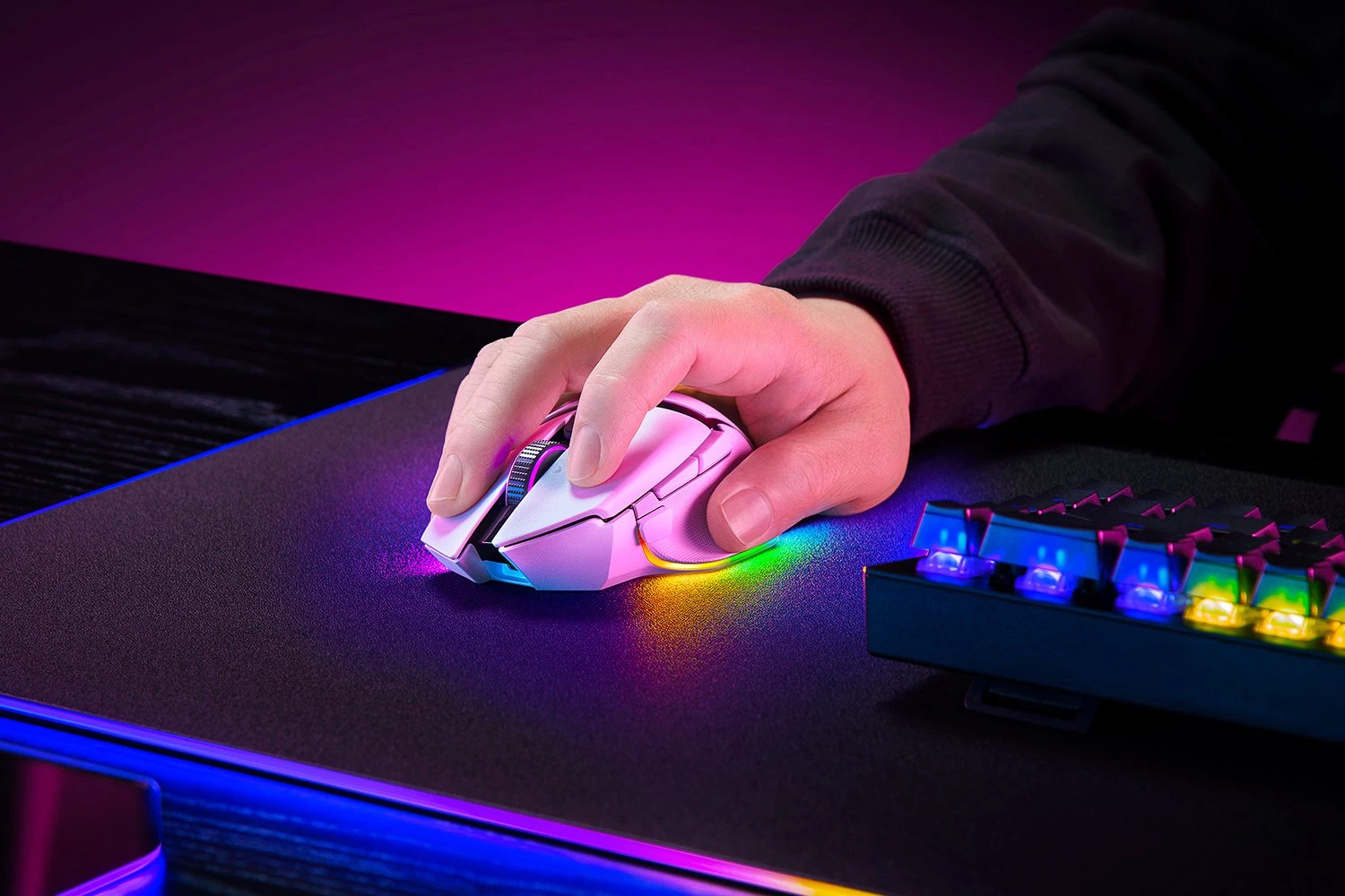 Миша Razer Basilisk V3 Pro 35K Fully Customizable Wireless Ergonomic RGB Gaming Mouse - White (RZ01-05240200-R3G1)