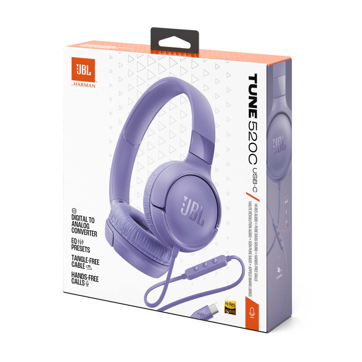 Навушники з мікрофоном JBL Tune 520C USB-C - Purple (JBLT520CPUR)