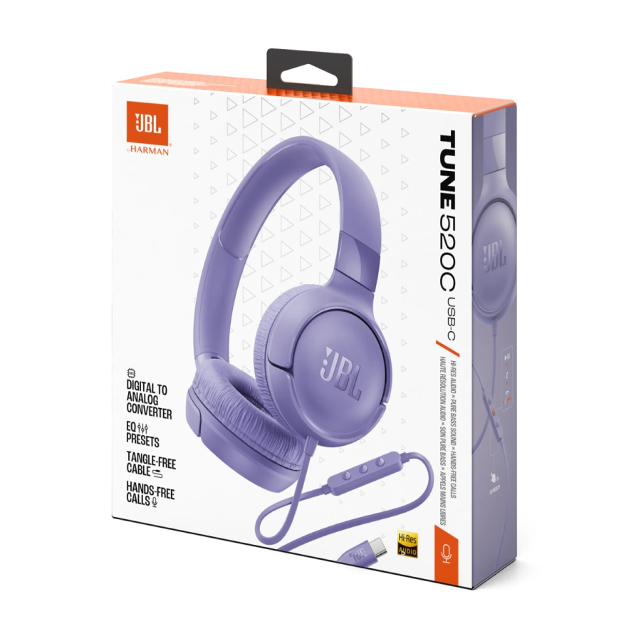 Наушники с микрофоном JBL Tune 520C USB-C - Purple (JBLT520CPUR)