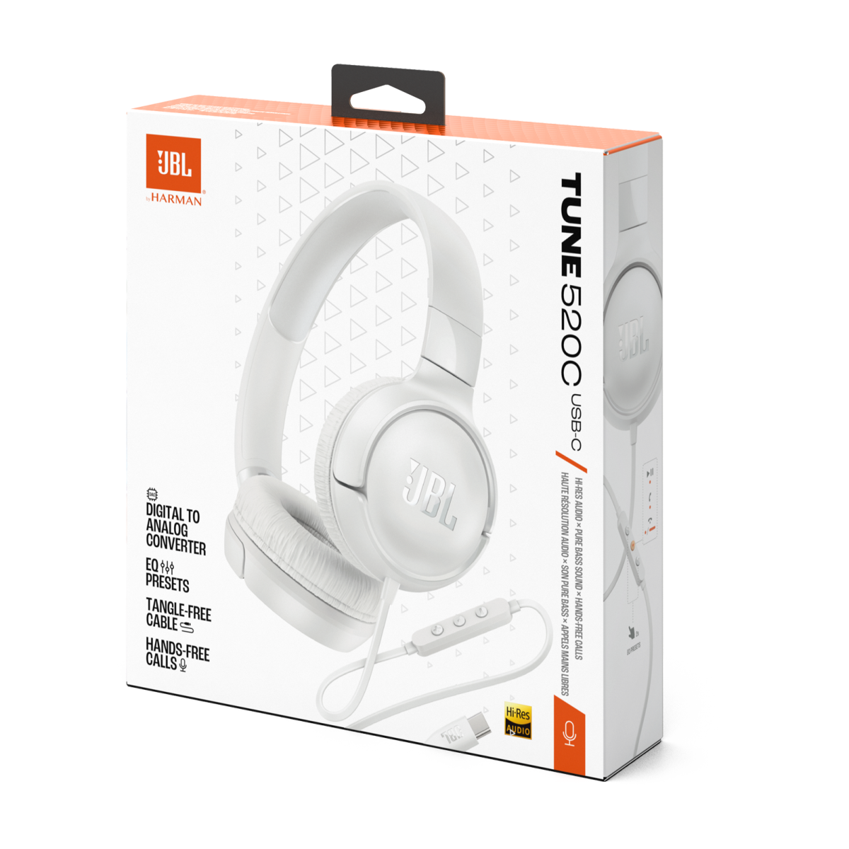 Навушники з мікрофоном JBL Tune 520C USB-C - White (JBLT520CWHT)