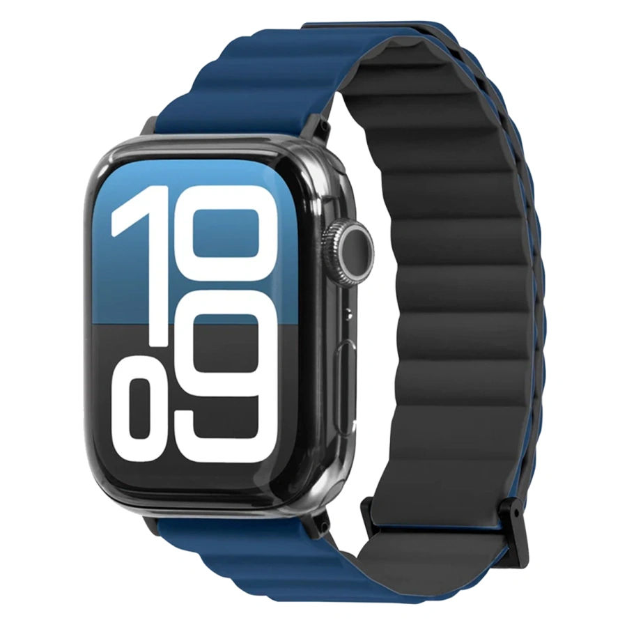 Ремешок LAUT NOVI SPORT FlexColor Watch Strap for Apple Watch Series 4-10 & SE 42/41/40mm - SteelBlue/Black (L_AWS_NS_BL)