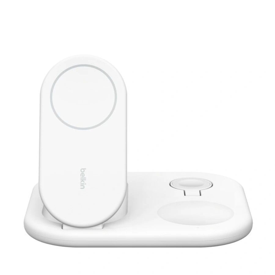 Складна бездротова зарядна станція Belkin BoostCharge 3-in-1 Magnetic Foldable Wireless Charger with Qi2 15W - White (WIZ029vfWH)