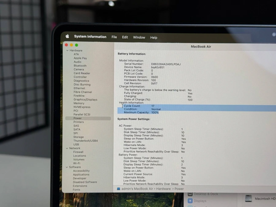 ВІТРИННИЙ MacBook Air 15" M2/8GB/512GB Midnight 2023 (MQKX3) - Стан: гарний | Акумулятор: 100% | Комплектація: MacBook, зарядка | Гарантія: 3 міс.