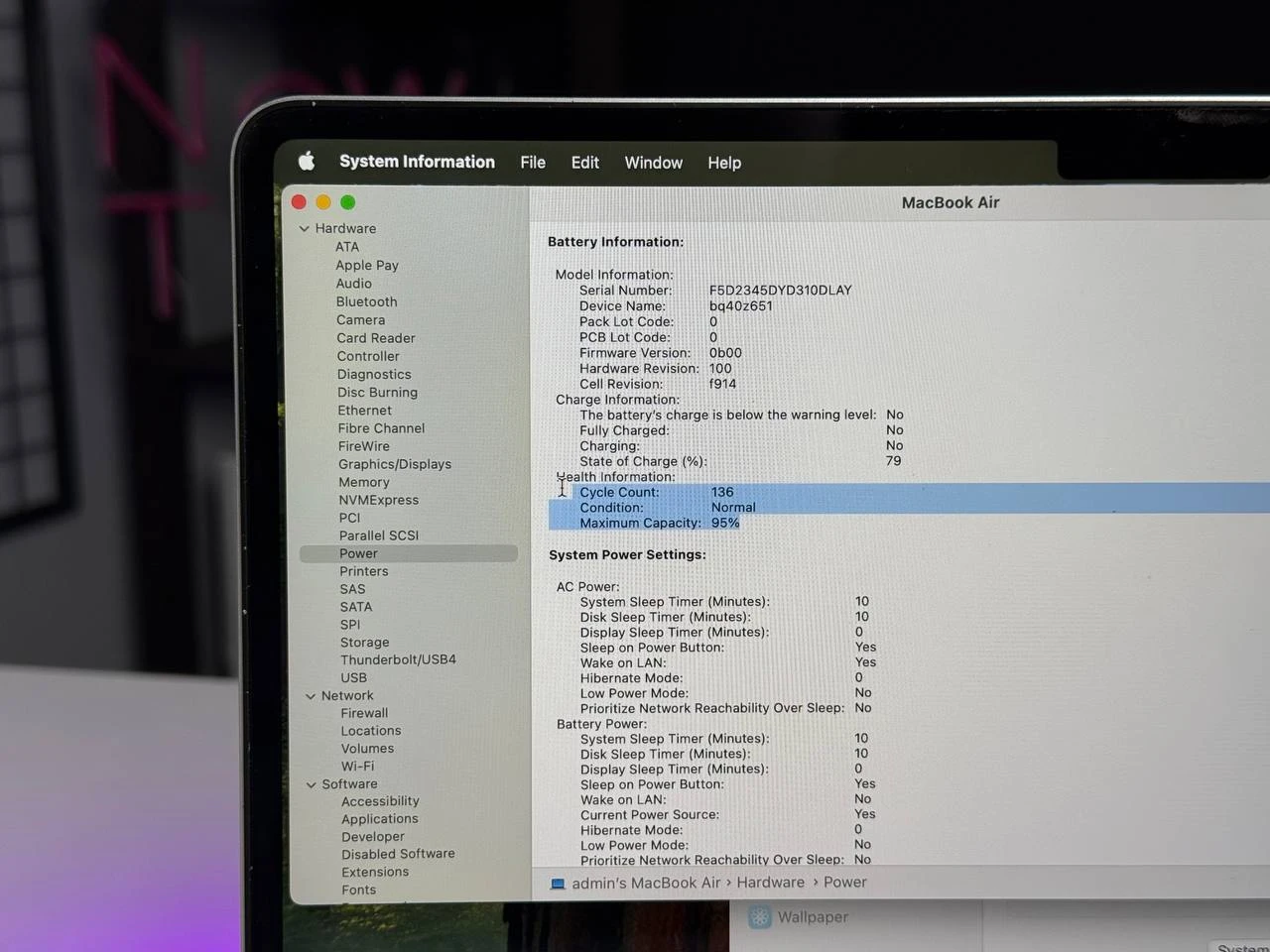 Б/У MacBook Air 13.6" M2/8CPU/10GPU/8GB/512GB Silver 2022 (MLY03) - Состояние: хорошее | Аккумулятор: 95% | Комплектация: полный, без коробки | Гарантия: 1 мес.