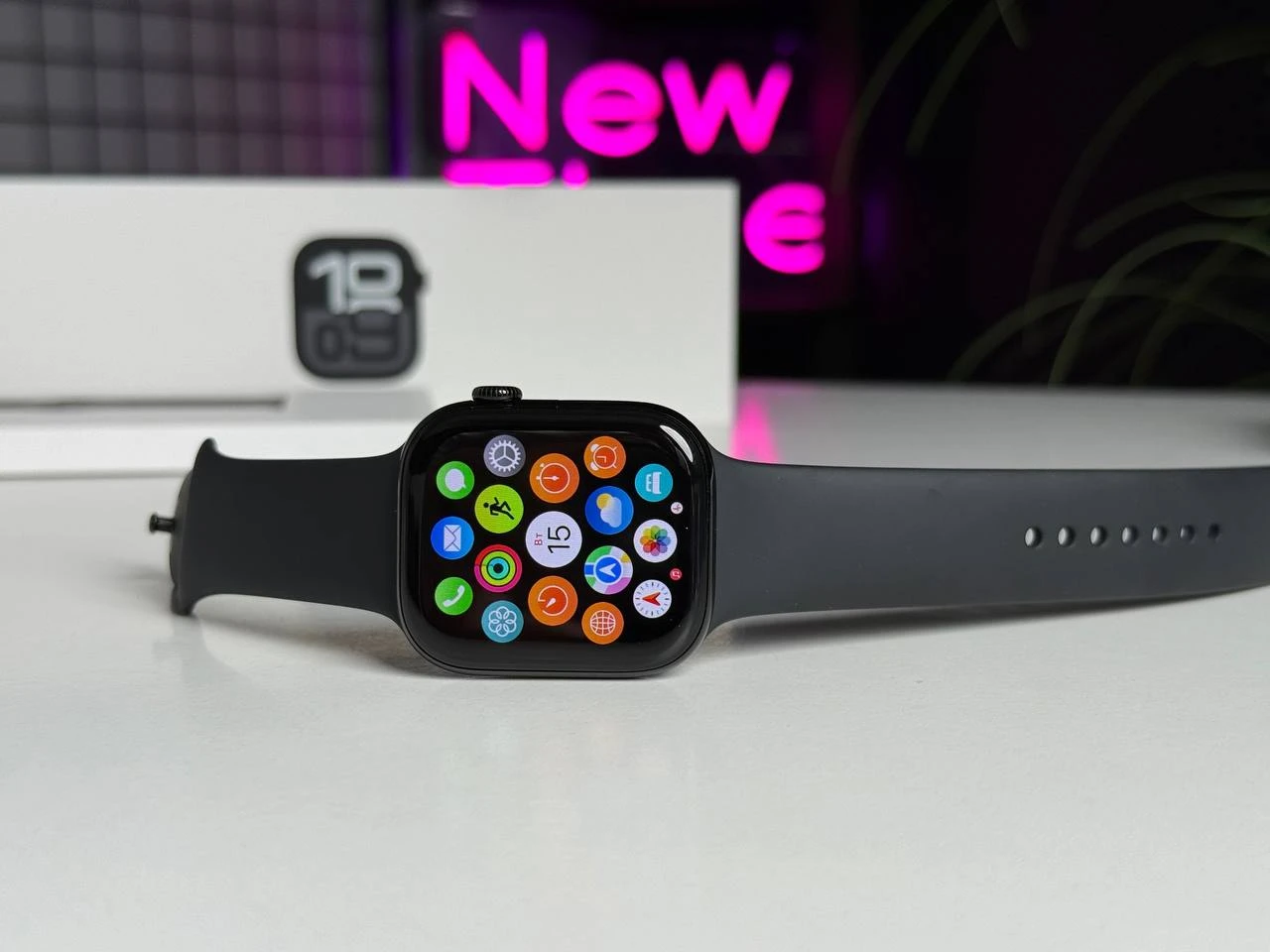 Apple Watch Series 10 GPS 46mm Jet Black Aluminum Case with Black Sport Band - M/L (MWWQ3) | Стан: ідеальний | Акумулятор: 100% | Гарантія: 1 місяць | Комплект: повний