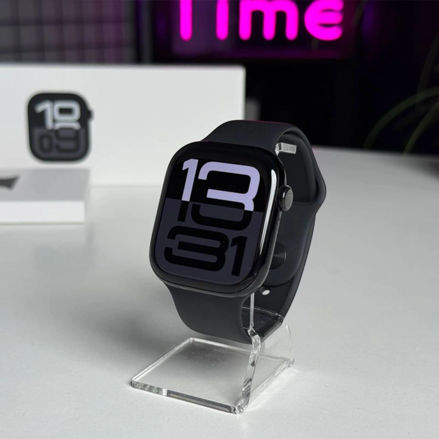 Apple Watch Series 10 GPS 46mm Jet Black Aluminum Case with Black Sport Band - M/L (MWWQ3) | Стан: ідеальний | Акумулятор: 100% | Гарантія: 1 місяць | Комплект: повний