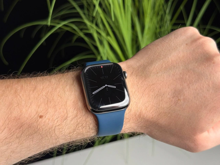 ВЖИВАНІ Apple Watch Series 7 GPS + Cellular 45mm Graphite Stainless Steel Case with Abyss Blue Sport Band (MKJH3, MKL23) | Стан: ідеальний (сталевий корпус, сапфірове скло) | Акумулятор: 83% | Гарантія: 1 місяць | Комплект: повний