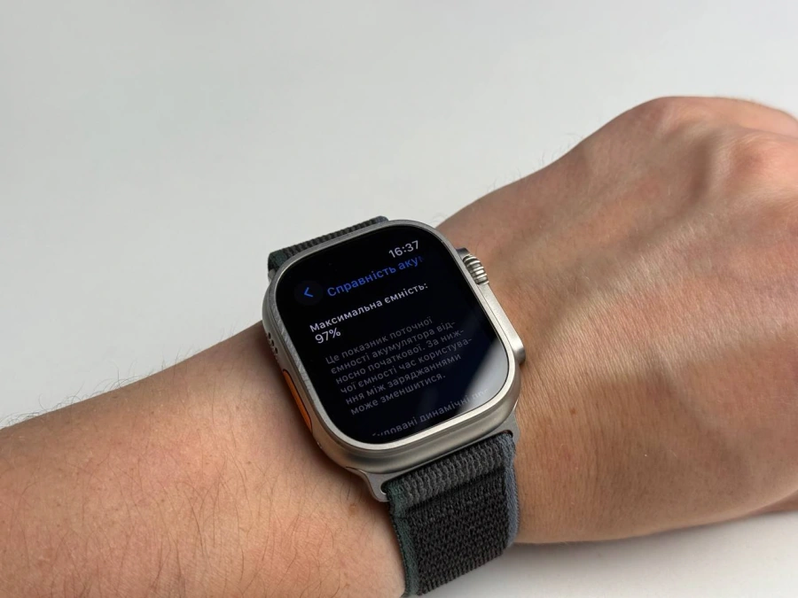 ВЖИВАНИЙ Apple Watch Ultra 2 GPS + Cellular 49mm Titanium Case with Blue/Black Trail Loop - M/L (MRF63) | Стан: - гарний, ледь помітні подряпини на екрані | Акумулятор: 97% | Гарантія: 3 місяці | Комплект: повний