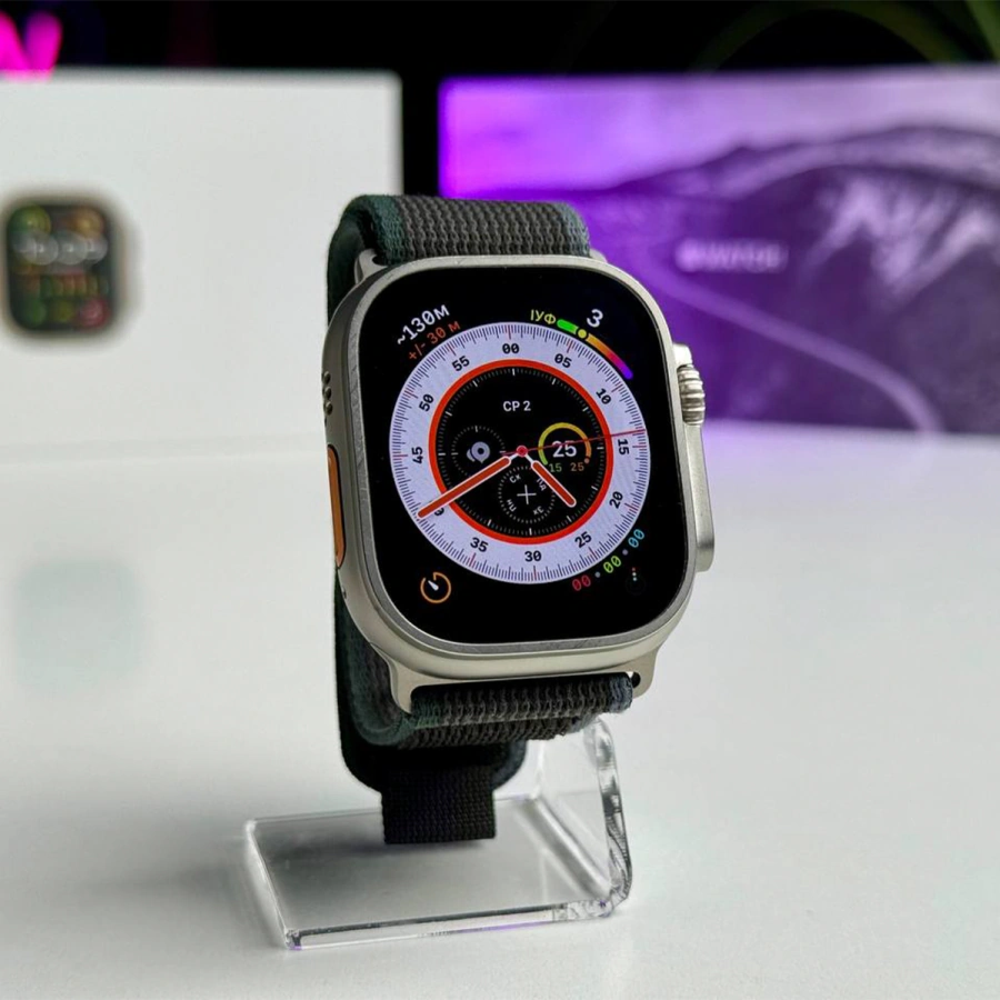 ВЖИВАНИЙ Apple Watch Ultra 2 GPS + Cellular 49mm Titanium Case with Blue/Black Trail Loop - M/L (MRF63) | Стан: - гарний, ледь помітні подряпини на екрані | Акумулятор: 97% | Гарантія: 3 місяці | Комплект: повний