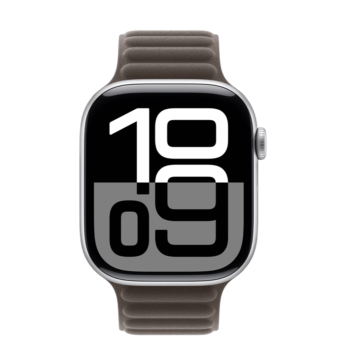 Apple Watch Series 10 GPS 46mm Silver Aluminum Case with Dark Taupe Magnetic Link - M/L (MWX03+MXWX3)