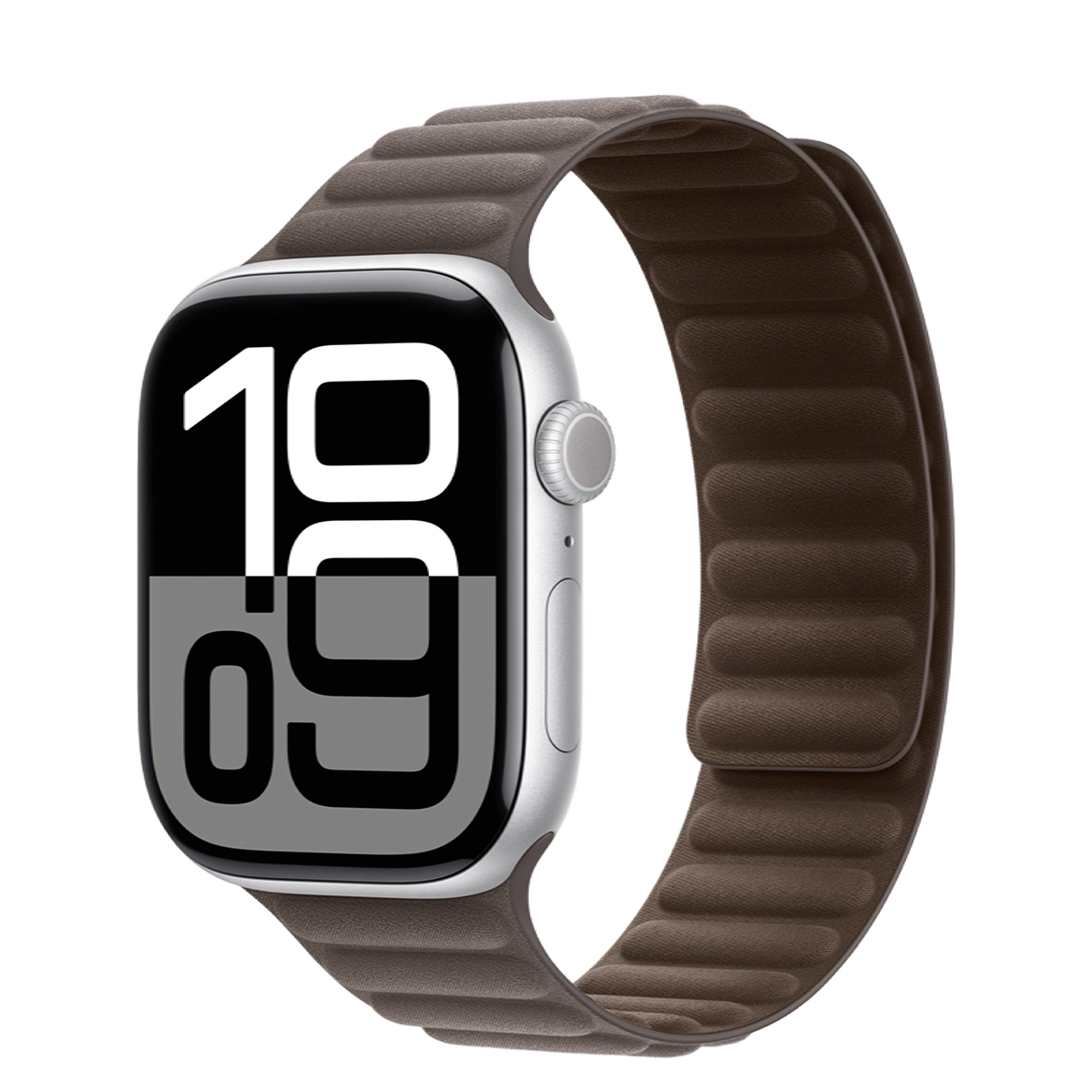Apple Watch Series 10 GPS 46mm Silver Aluminum Case with Dark Taupe Magnetic Link - M/L (MWX03+MXWX3)