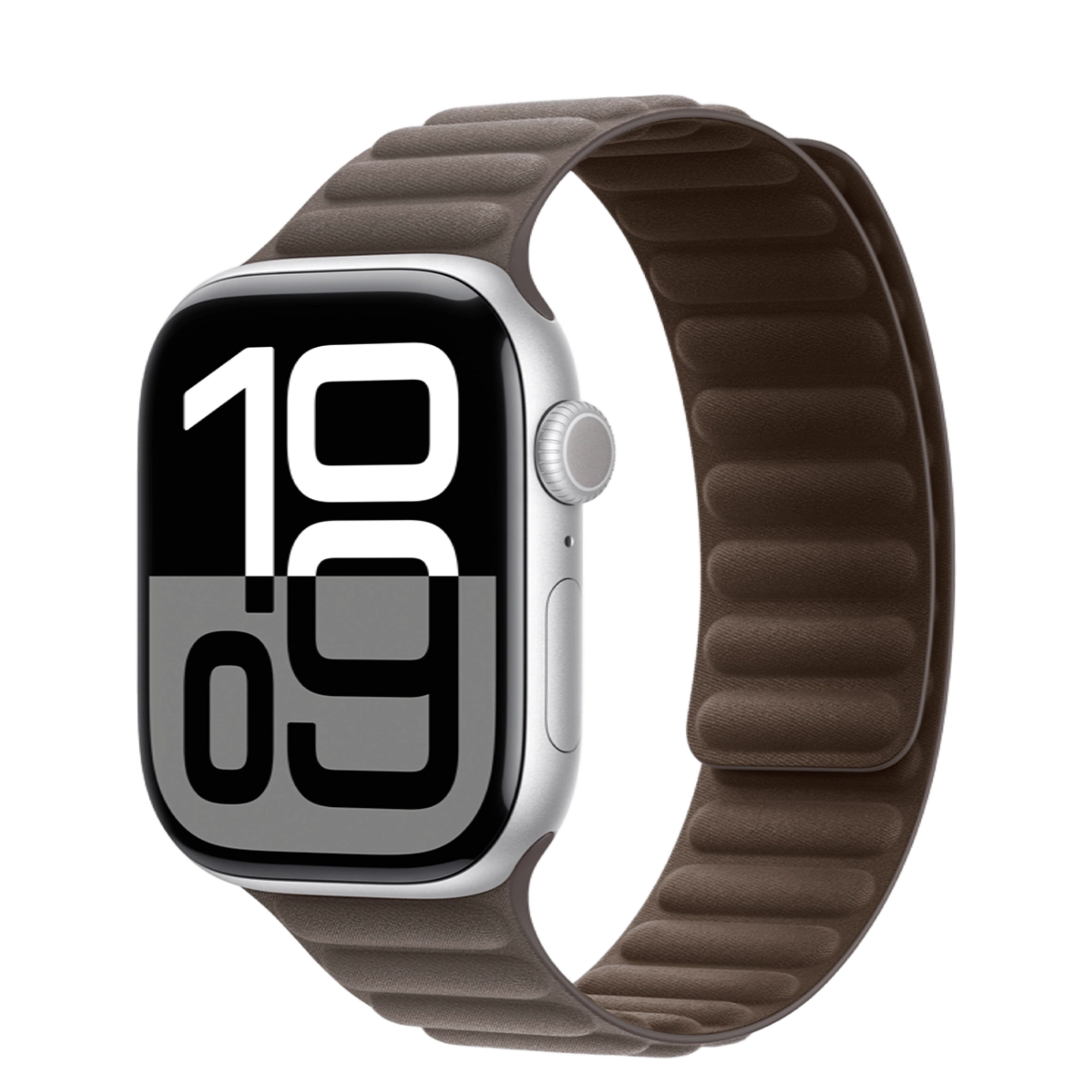 Apple Watch Series 10 GPS 46mm Silver Aluminum Case with Dark Taupe Magnetic Link - M/L (MWX03+MXWX3)