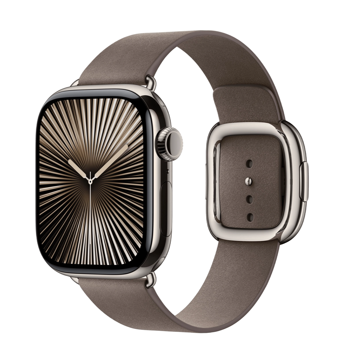 Apple Watch Series 10 GPS + Cellular 42mm Natural Titanium Case with Dark Taupe Modern Buckle - Small (MX0J3+MXW33)