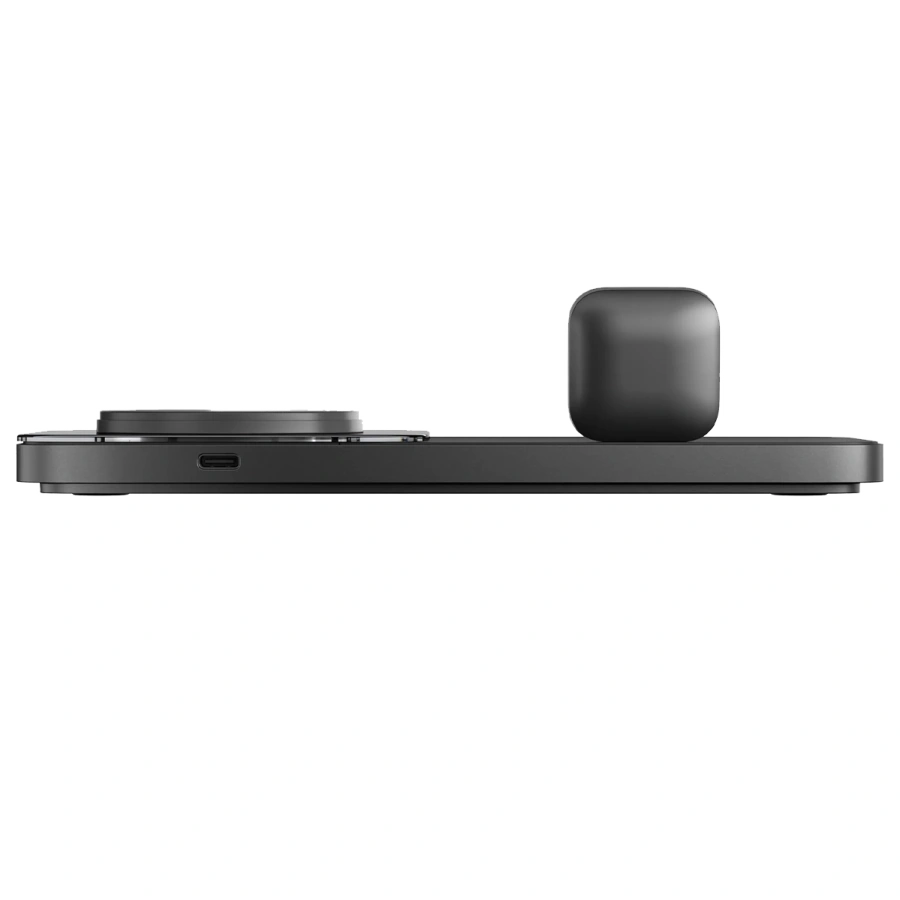 Бездротовий зарядний пристрій Nomad Base One Max Qi2 3-in-1 Charging Hub [3rd Gen] - Carbide (NM01571885)