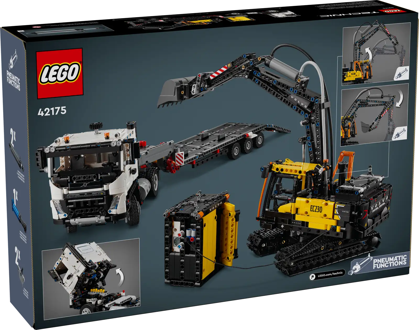 Блоковий конструктор LEGO Technic Вантажівка Volvo FMX та електричний екскаватор EC230 (42175)