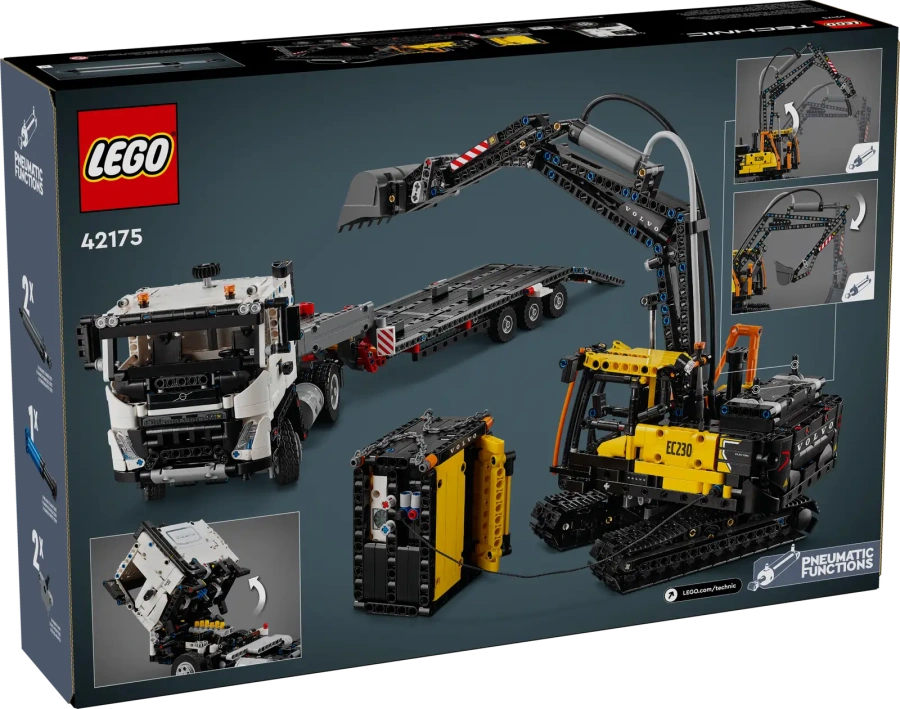 Блоковий конструктор LEGO Technic Вантажівка Volvo FMX та електричний екскаватор EC230 (42175)