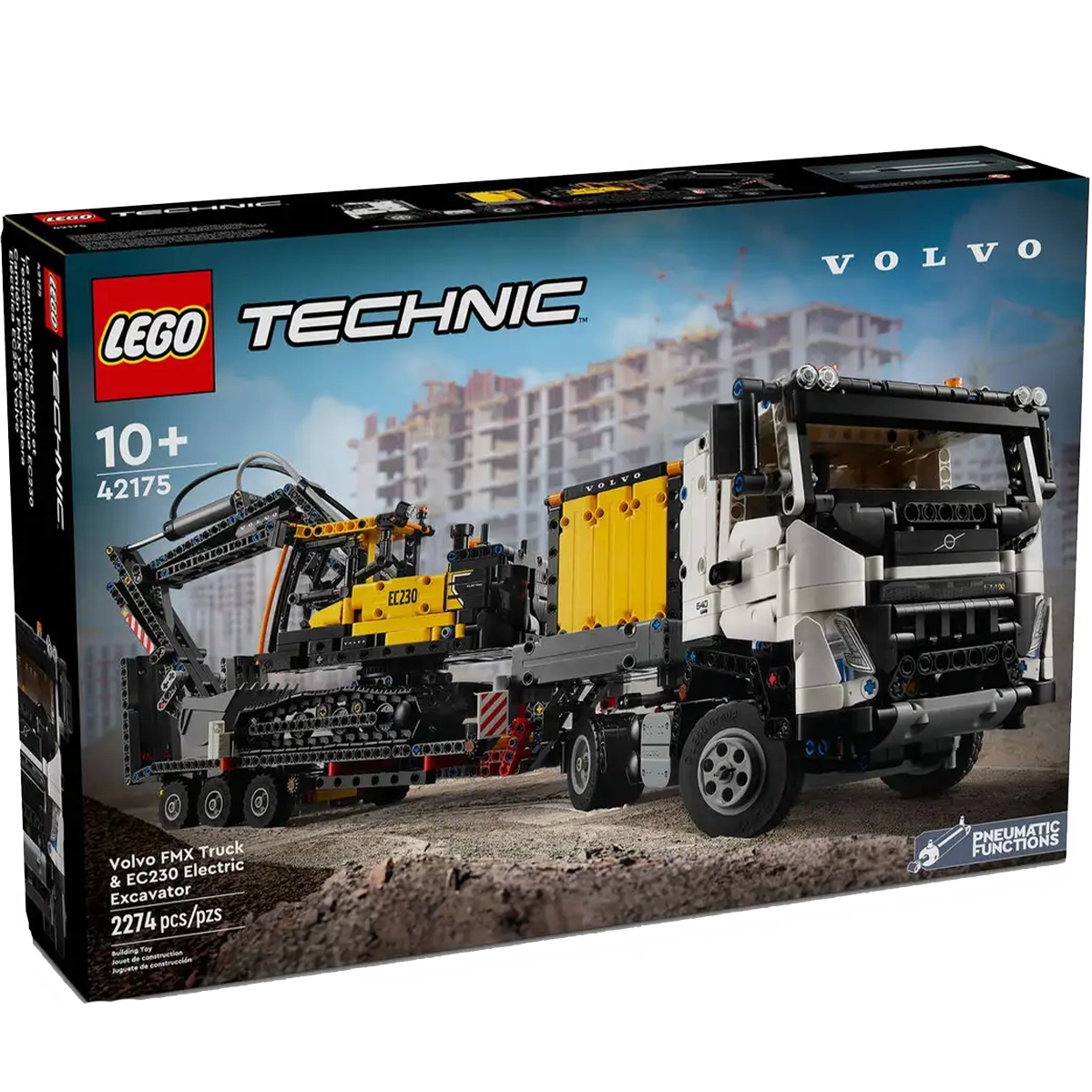 Блоковий конструктор LEGO Technic Вантажівка Volvo FMX та електричний екскаватор EC230 (42175)