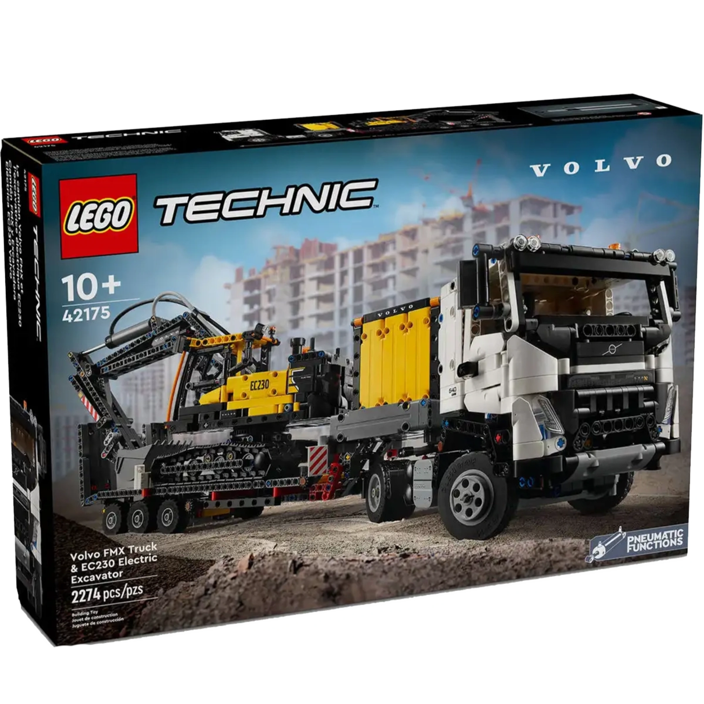 Блоковый конструктор LEGO Technic Грузовик Volvo FMX и электрический экскаватор EC230 (42175)