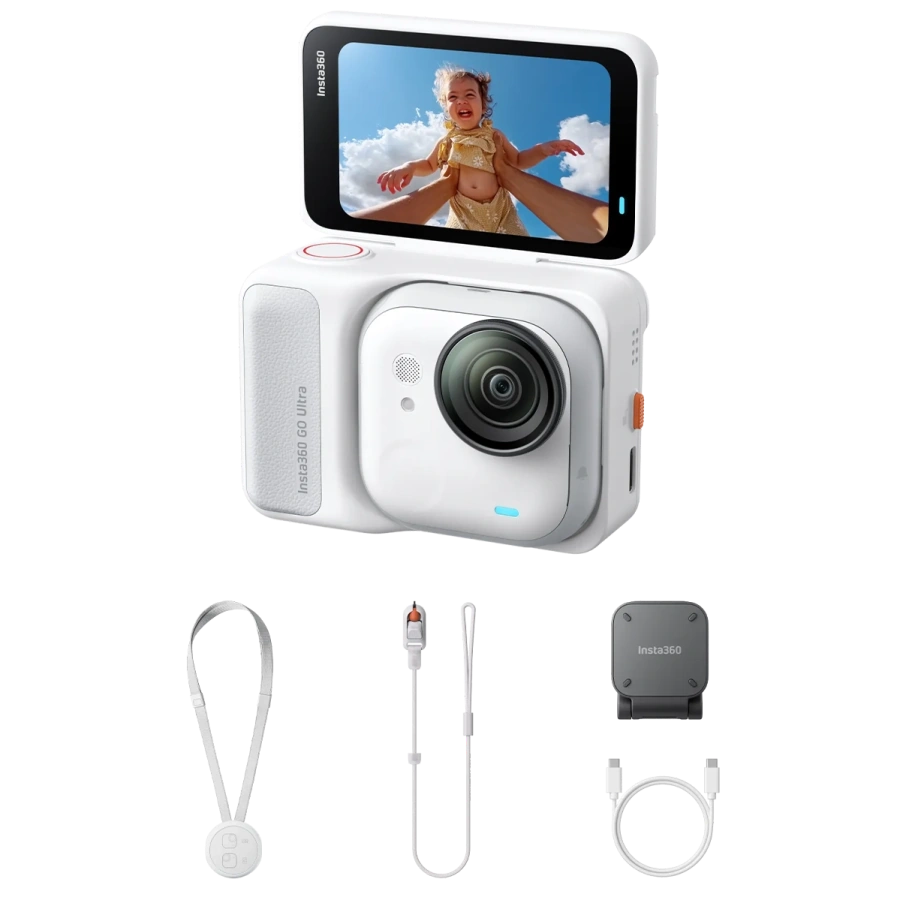 Екшн-камера Insta360 GO Ultra [Standard Bundle] - Arctic White (CINSABEA_GOULTRA01)