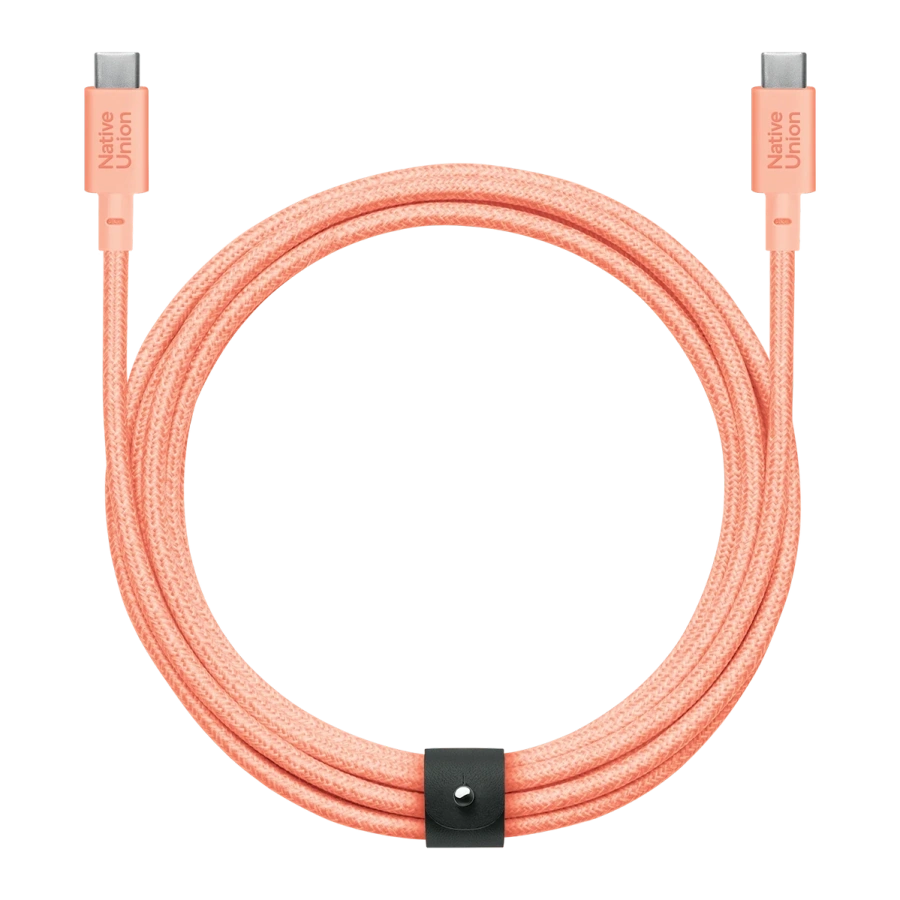 Кабель Native Union Belt XL Cable USB-C to USB-C Apricot Crush [3 m] (BELT-XL-C-APR-3-NP)