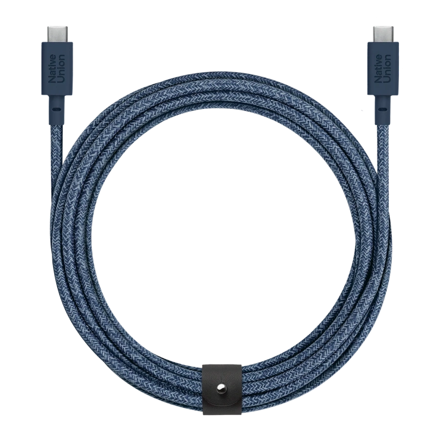 Кабель Native Union Belt XL Cable USB-C to USB-C Navy [3 m] (BELT-XL-C-NAV-3-NP)