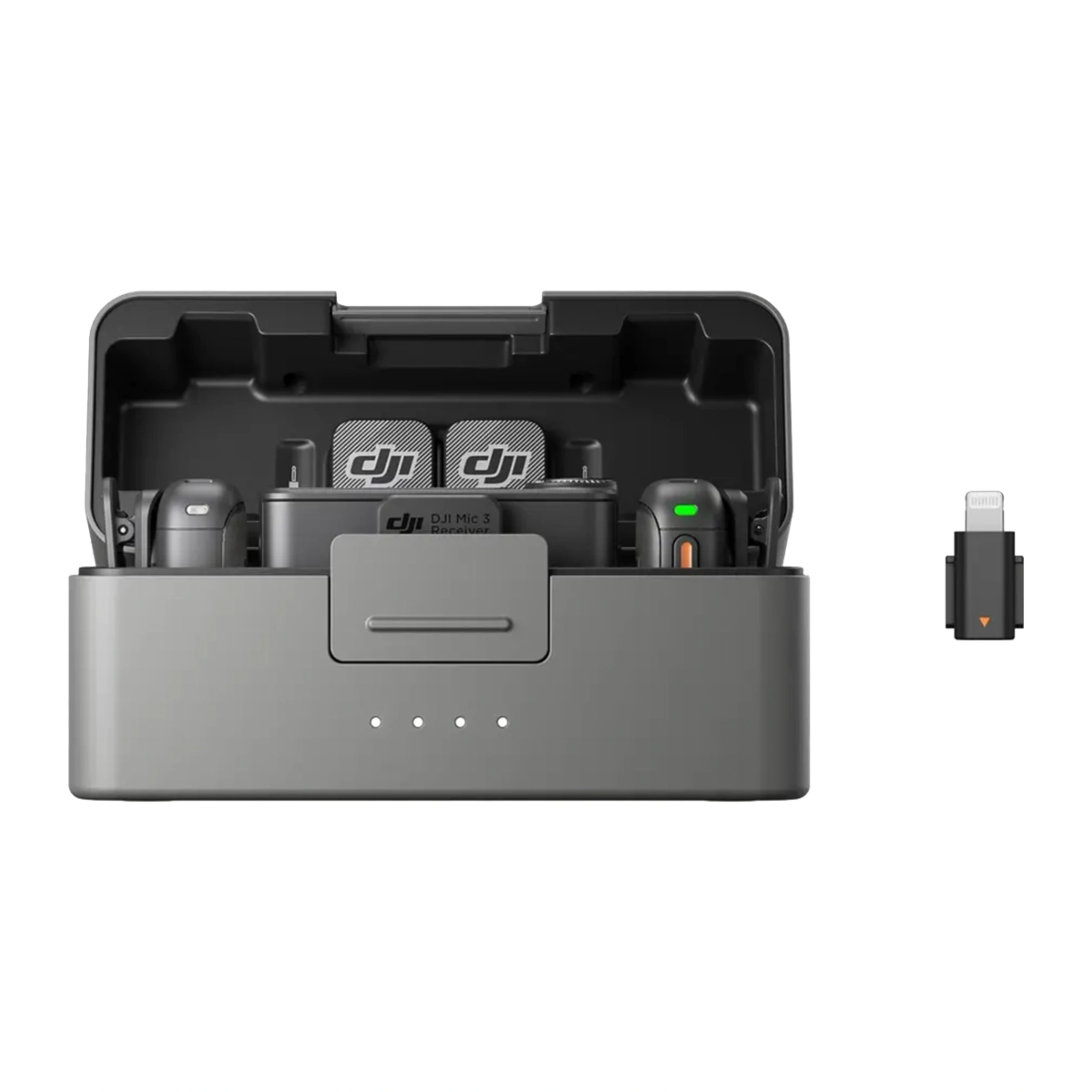 Микрофонная радиосистема DJI Mic 3 [2 TX + 1 RX + Charging Case] ​​+ Mobile Phone Adapter [Lightning] (CP.RN.00000480.01+CP.RN.00000475.01)