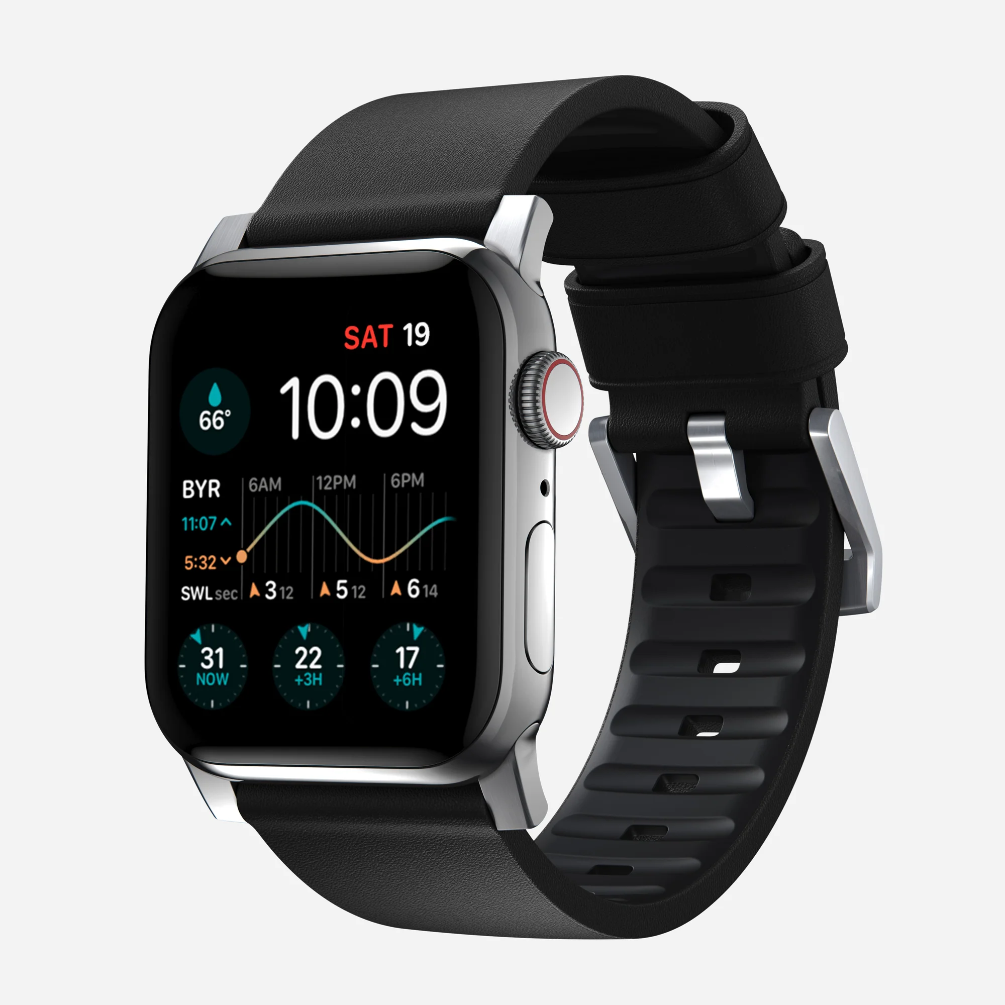 Ремешок Nomad Active Band Pro Silver Hardware 46mm/49mm - Black (NM1A41SNW0)