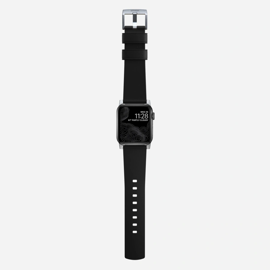 Ремінець Nomad Active Band Pro Silver Hardware 46mm/49mm - Black (NM1A41SNW0)