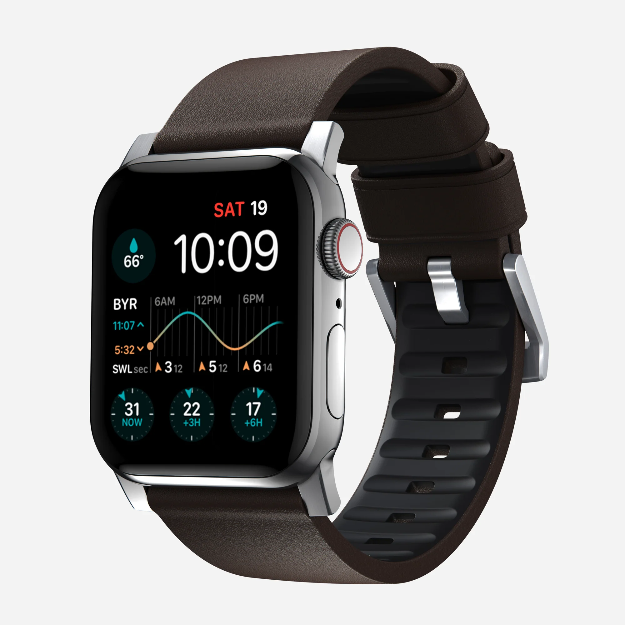 Ремешок Nomad Active Band Pro Silver Hardware 46mm/49mm - Classic Brown (NM1A4MSNW0)
