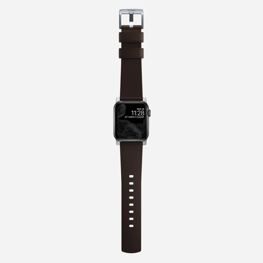 Ремінець Nomad Active Band Pro Silver Hardware 46mm/49mm - Classic Brown (NM1A4MSNW0)