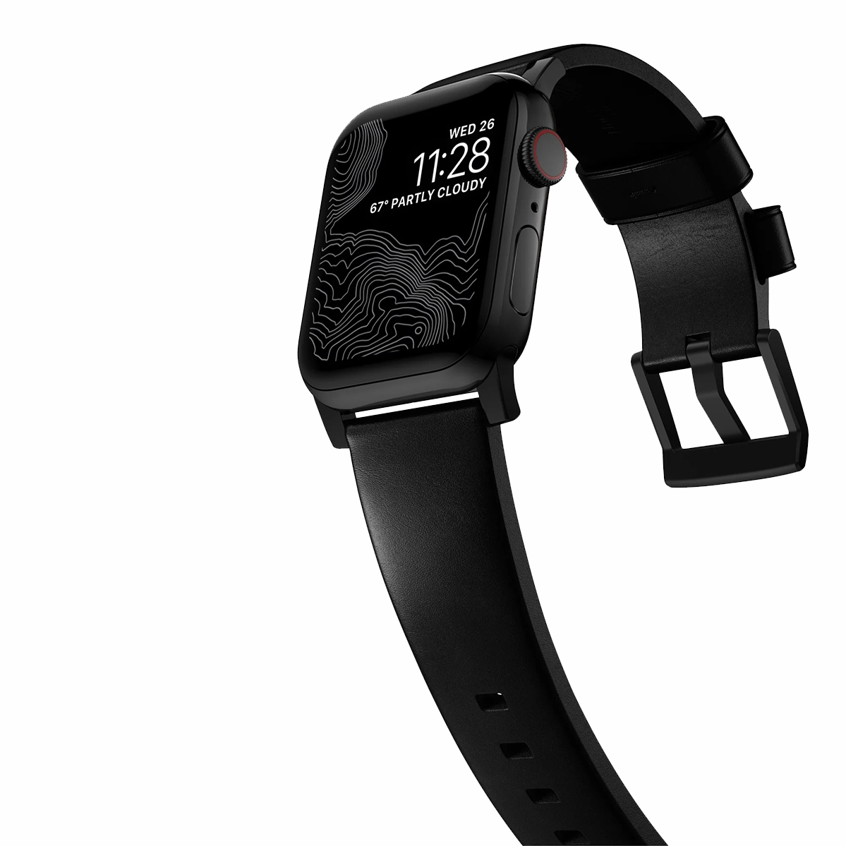 Ремешок Nomad Modern Horween Leather Band Black Hardware 46mm/49mm - Black (NM1A41BM00)