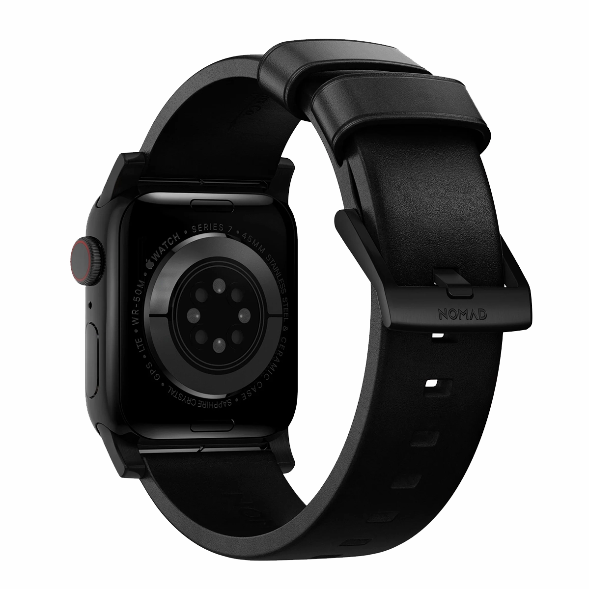 Ремешок Nomad Modern Horween Leather Band Black Hardware 46mm/49mm - Black (NM1A41BM00)