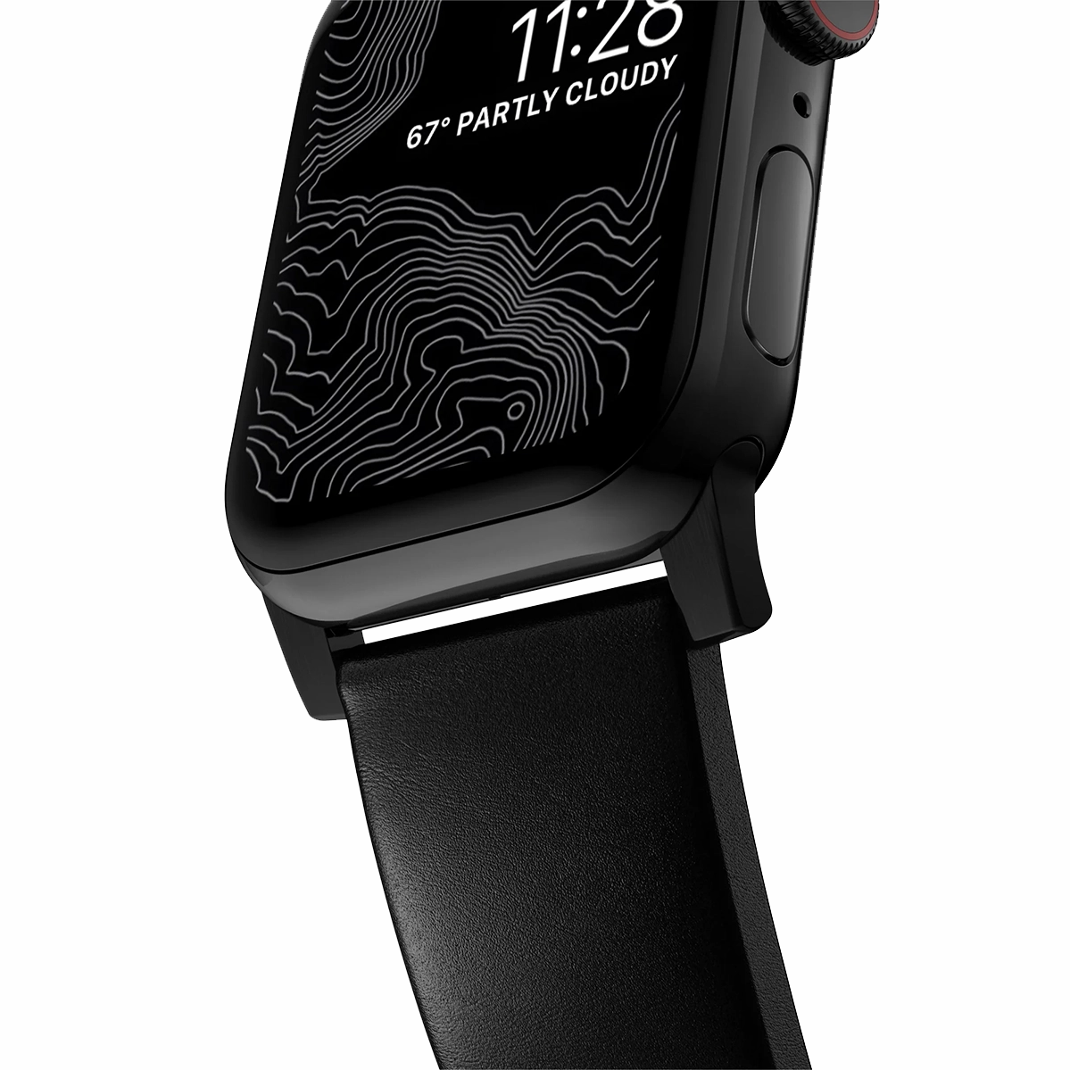 Ремешок Nomad Modern Horween Leather Band Black Hardware 46mm/49mm - Black (NM1A41BM00)