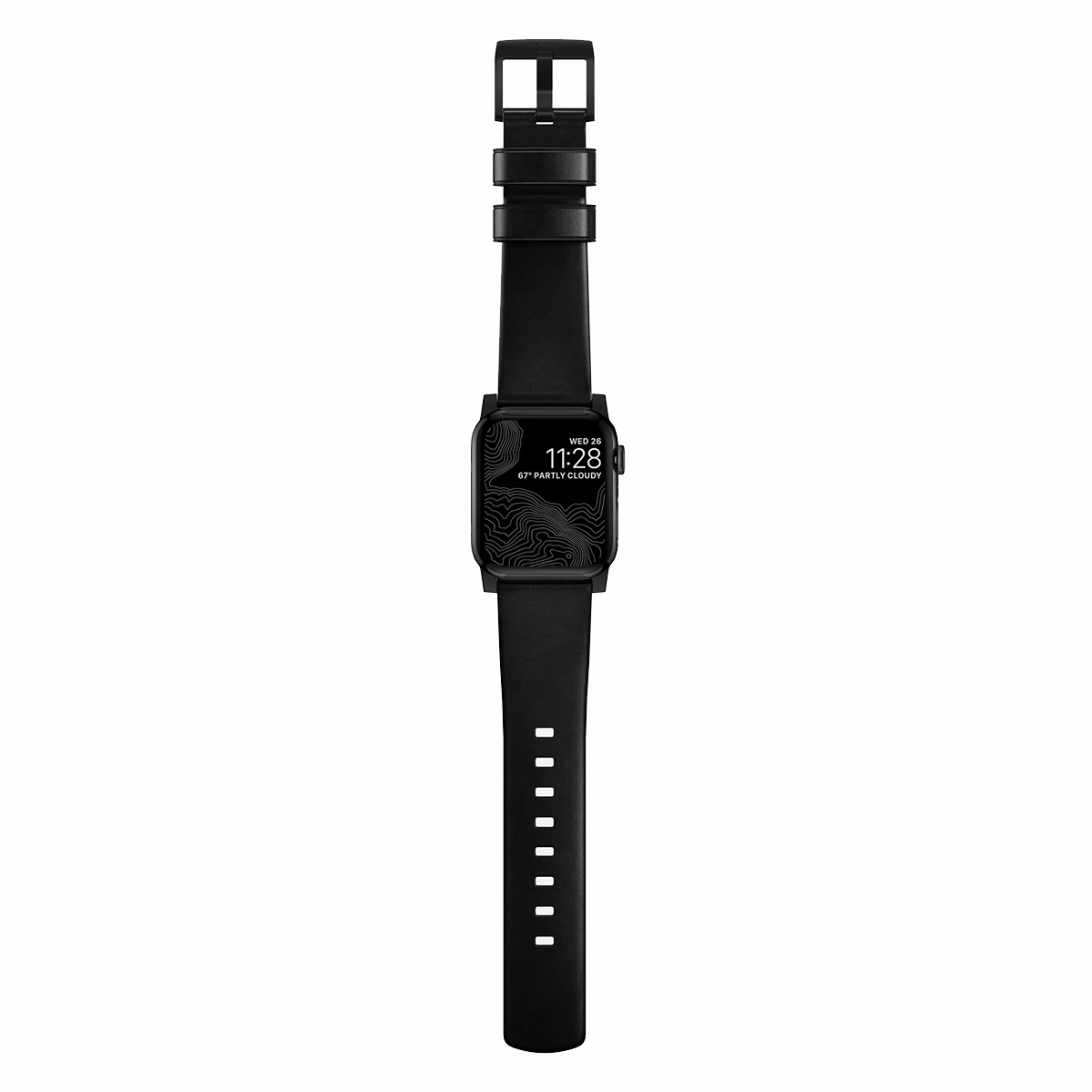 Ремешок Nomad Modern Horween Leather Band Black Hardware 46mm/49mm - Black (NM1A41BM00)
