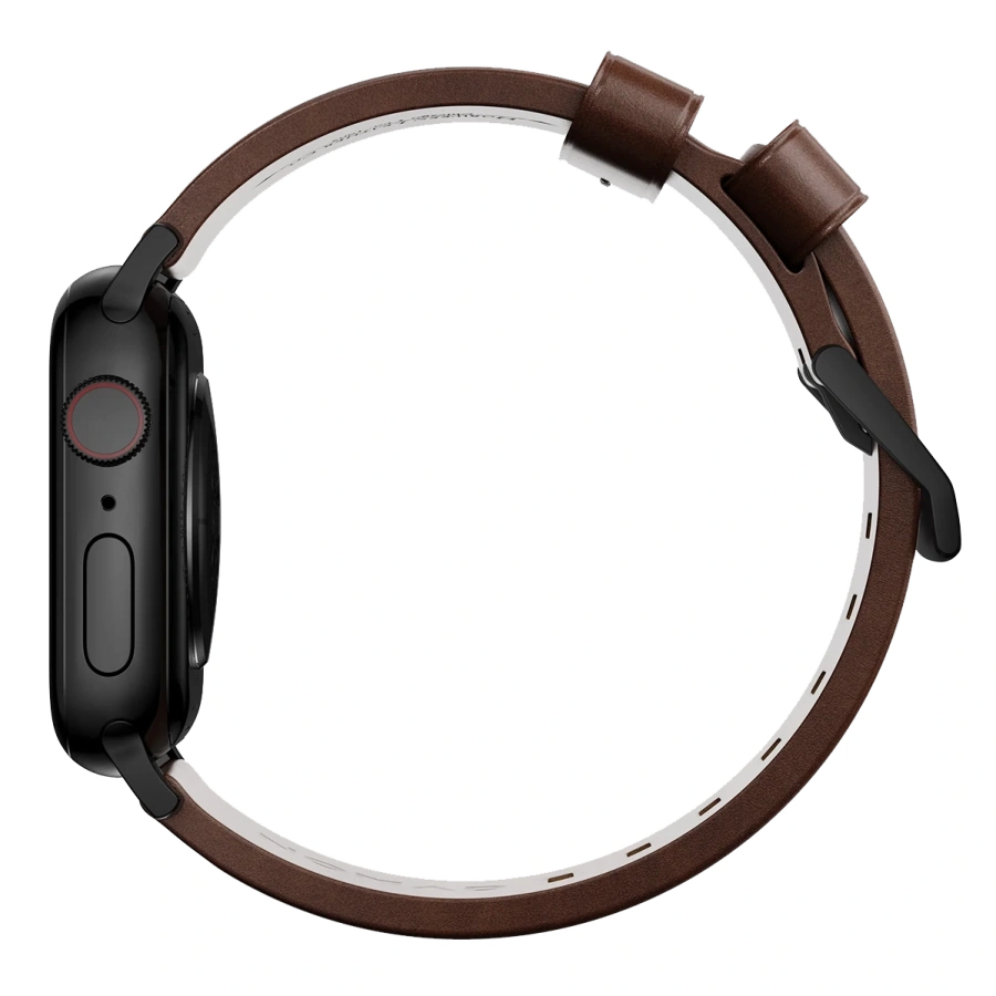 Ремінець Nomad Modern Horween Leather Band Black Hardware 46mm/49mm - Rustic Brown (NM1A4RBM00)